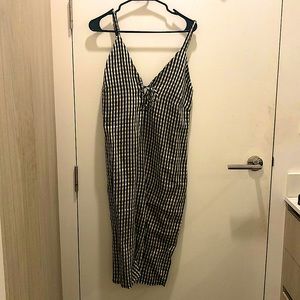 Reformation Linen Gingham Slip Dress